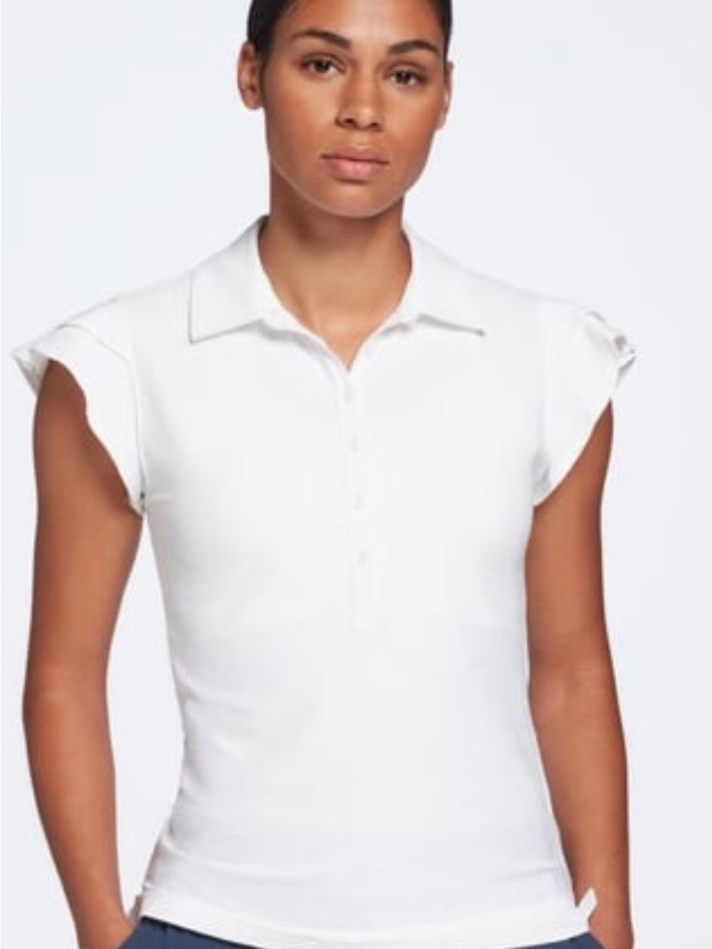 CALIA by Carrie Underwood White Sleeveless Button-Front Polo